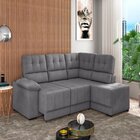 Sofá Estofado Modulado Bipartido Firenze Cinza