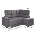 Sofá Estofado Modulado Bipartido Firenze Cinza