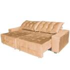 Sofá Euro Retrátil E Reclinável 200cm Veludo Light Bege – Ws