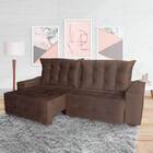Sofá Euro Retrátil E Reclinável 210cm Veludo Light Café– Ws E
