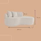 Sofá Feijão De Canto Curvado Elegante 2 Lugares Bouclé Bouclé