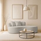 Sofá Feijão De Canto Curvado Elegante 2 Lugares Bouclé Bouclé