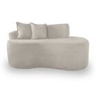 Sofá Feijão De Canto Curvado Elegante 2 Lugares Bouclé Bouclé