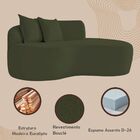 Sofá Feijão De Canto Curvado Elegante 2 Lugares Bouclé Verde