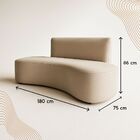 Sofá Feijão Orgânico Curvo 3 Lugares Suede Sala Contemporânea