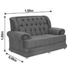 Sofá Finlândia 2 Lugares Pluma Cinza