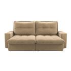Sofá Firenze Retrátil 3 Lugares Linho Bege 210cm Bege