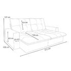 Sofá Firenze Retrátil 3 Lugares Linho Bege 210cm Bege