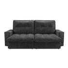 Sofá Firenze Retrátil 3 Lugares Veludo Grafite 210cm Cinza