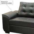 Sofa Fixo 02 Lugares 144cm Cinquecento Corano Preto Ft Milani