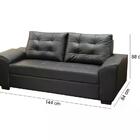 Sofa Fixo 02 Lugares 144cm Cinquecento Corano Preto Ft Milani