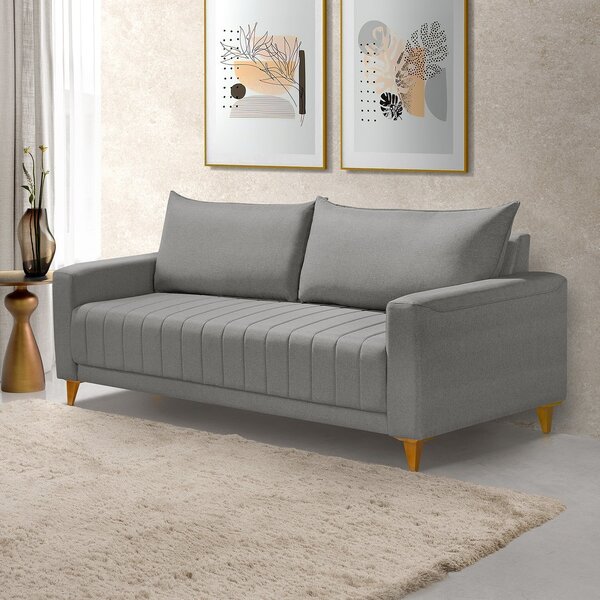 Sofá Fixo 2 Lugares 192 Cm Alaska Cinza