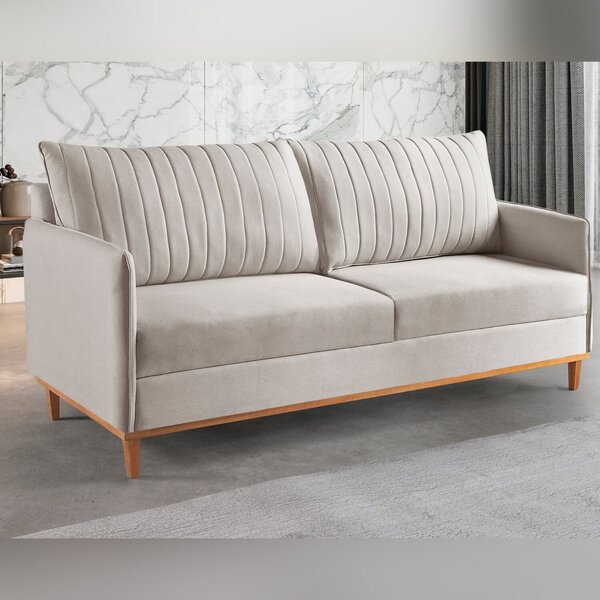 Sofá Fixo 2 Lugares Living Persa Linho Marfim