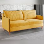 Sofá Fixo 2 Lugares Living Persa Veludo Amarelo