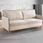 Sofá Fixo 2 Lugares Living Persa Veludo Bege