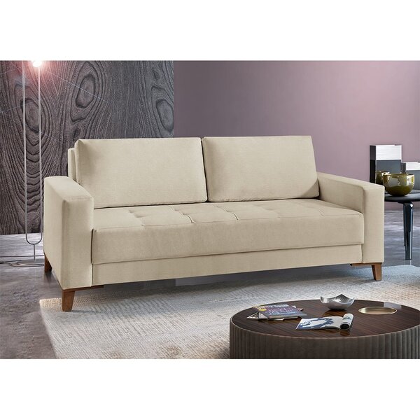 Sofá Fixo 2 Lugares Luxo 140 Cm Orion Bege Claro