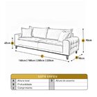 Sofá Fixo 2 Lugares Luxo 160 Cm Orfeu Bege