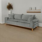 Sofá Fixo 2 Lugares Luxo 160 Cm Orfeu Cinza