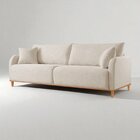 Sofá Fixo 2 Lugares Luxo 160cm Camila Bege Claro