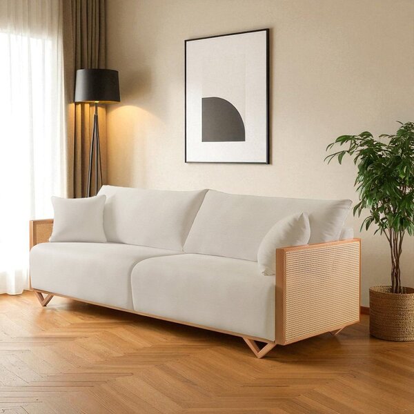 Sofá Fixo 2 Lugares Luxo 170cm Arthur Off White