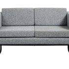 Sofá Fixo 2 Lugares Para Sala De Estar Cinza