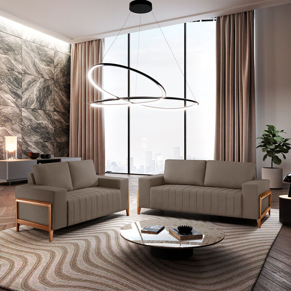 Sofá Fixo 2m Verona Veludo Com Molas Meu Sofá Online