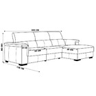 Sofá Fixo 323cm Sala De Estar Rene Plus Couro Off White - Gra