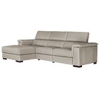 Sofá Fixo 323cm Sala De Estar Rene Plus Couro Off White - Gra