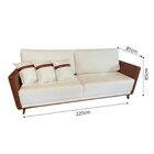 Sofá Fixo 3 Lugares 220cm Star Living Conforto De Espumas Bege