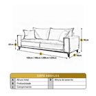 Sofá Fixo 3 Lugares Luxo 180 Cm Aquiles Bege Claro
