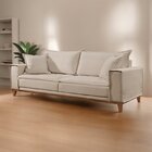 Sofá Fixo 3 Lugares Luxo 180 Cm Aquiles Bege Claro