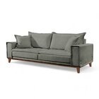 Sofá Fixo 3 Lugares Luxo 180 Cm Aquiles Cinza