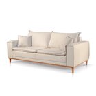 Sofá Fixo 3 Lugares Luxo 200 Cm Aquiles Bege Claro