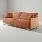 Sofá Fixo 3 Lugares Luxo 210cm Arthur Terracota