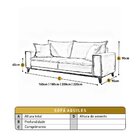 Sofá Fixo 3 Lugares Luxo 220 Cm Aquiles Bege Claro