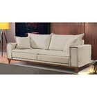 Sofá Fixo 3 Lugares Luxo 220 Cm Aquiles Bege Claro