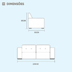 Sofá Fixo 3 Lugares Veludo Exclusive 2,00m Moveis Mix