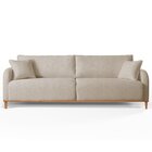Sofá Fixo 4 Lugares Luxo 260cm Camila Bege