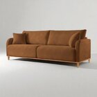 Sofá Fixo 4 Lugares Luxo 280cm Camila Caramelo