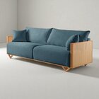 Sofá Fixo 4 Lugares Luxo 290cm Arthur Azul