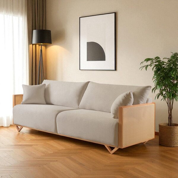 Sofá Fixo Arthur 4 Lugares Luxo 2,70m Castellar Móbile Linho