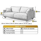 Sofá Fixo Arthur 4 Lugares Luxo 2,70m Castellar Móbile Veludo
