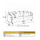 Sofá Fixo Atlas 3 Lugares Luxo 2,00 M Cinza