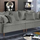 Sofá Fixo Atlas 3 Lugares Luxo 2,20 M Cinza