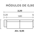 Sofa Fixo Capri 2,20cm Pés Madeira Almofadas Soltas