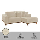 Sofá Fixo Com Chaise 1,85m Cronos Linho Com Molas Lado Direit