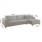 Sofá Fixo Com Chaise 2,5m Cronos Linho Com Molas Lado Direito