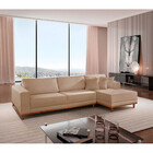 Sofá Fixo Com Chaise 2,5M Cronos Linho Com Molas Lado Direito