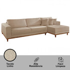 Sofá Fixo Com Chaise 2,5M Cronos Linho Com Molas Lado Direito