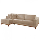 Sofá Fixo Com Chaise 2,5m Cronos Linho Com Molas Lado Esquerd